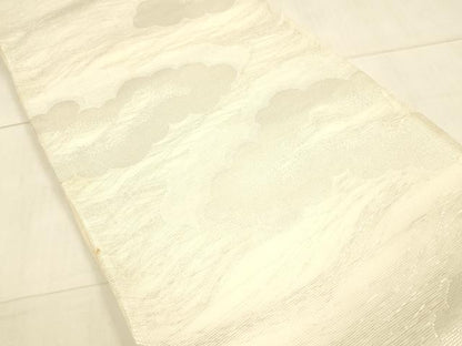 平和屋着物＊夏物　六通柄袋帯　雲文　銀糸　正絹　逸品　DAAV3596cm