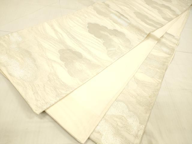 平和屋着物＊夏物　六通柄袋帯　雲文　銀糸　正絹　逸品　DAAV3596cm
