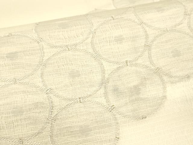 平和屋着物＊夏物　六通柄袋帯　櫛織　丸文　銀糸　やまと誂製　正絹　逸品　DAAV3607cm