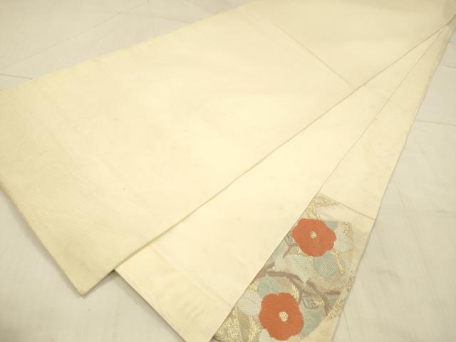 平和屋着物＊夏物　太鼓柄　本袋帯　唐織　草花文　金糸　正絹　逸品　DAAV3612cm