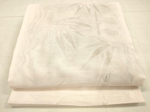 平和屋着物＊夏物　六通柄袋帯　笹竹文　銀糸　DAAV3617cm