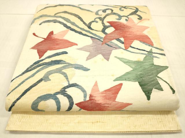 平和屋着物＊夏物　太鼓柄袋帯　櫛織　竜田川　正絹　逸品　DAAV3635cm