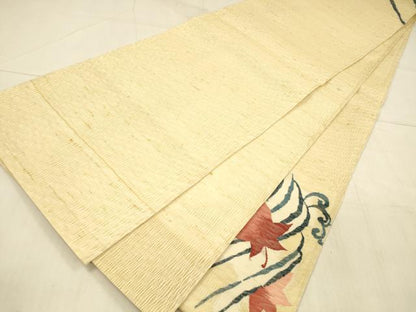 平和屋着物＊夏物　太鼓柄袋帯　櫛織　竜田川　正絹　逸品　DAAV3635cm