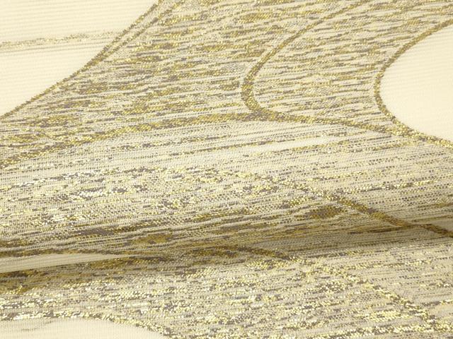平和屋着物＊夏物　六通柄袋帯　抽象文様　金糸　正絹　逸品　DAAV3694cm