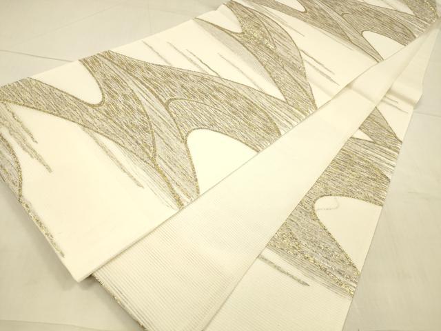 平和屋着物＊夏物　六通柄袋帯　抽象文様　金糸　正絹　逸品　DAAV3694cm