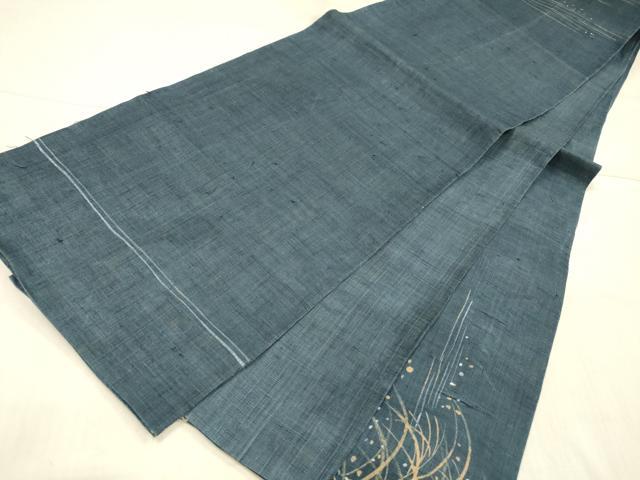 平和屋着物＊夏物 太鼓柄袋帯 作家物 草葉文 麻 逸品 DAAX0157cm