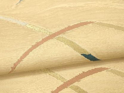平和屋着物＊夏物 六通柄 本袋帯 草葉文 金糸 正絹 逸品 DAAV3724cm