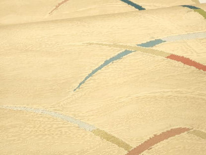 平和屋着物＊夏物 六通柄 本袋帯 草葉文 金糸 正絹 逸品 DAAV3724cm