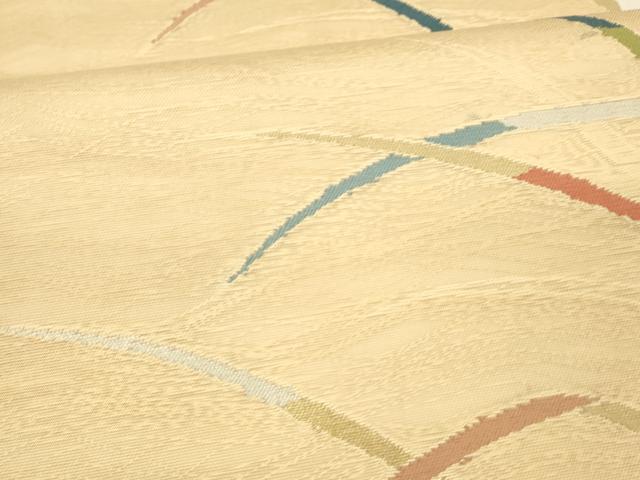 平和屋着物＊夏物 六通柄 本袋帯 草葉文 金糸 正絹 逸品 DAAV3724cm