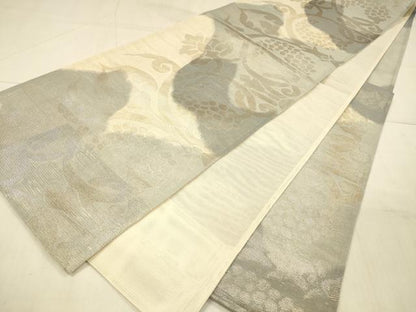 平和屋着物＊夏物　六通柄袋帯　南天更紗花文　金銀糸　正絹　逸品　DAAV3738cm
