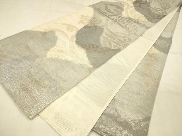 平和屋着物＊夏物　六通柄袋帯　南天更紗花文　金銀糸　正絹　逸品　DAAV3738cm