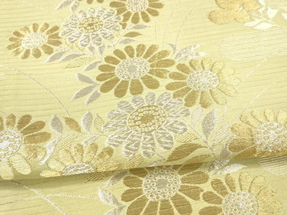 平和屋着物＊夏物　六通柄　京袋帯　草花文　金銀糸　正絹　逸品　DAAV3816cm