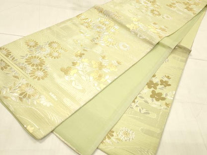 平和屋着物＊夏物　六通柄　京袋帯　草花文　金銀糸　正絹　逸品　DAAV3816cm