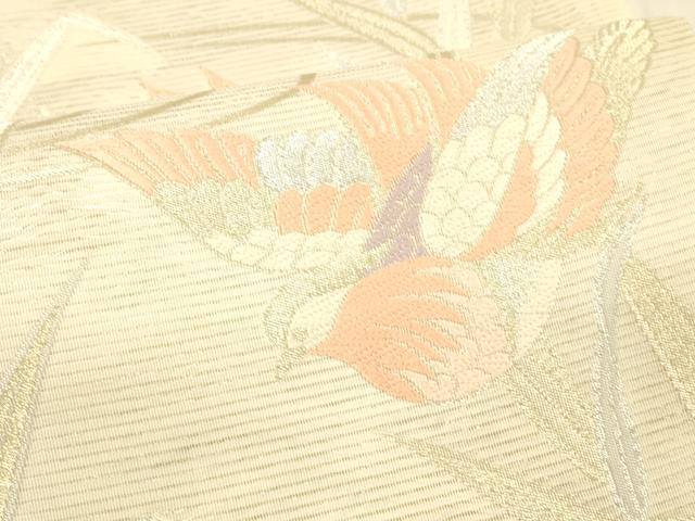 平和屋着物＊夏物　六通柄袋帯　唐織　流水鴛鴦草葉文　金銀糸　正絹　逸品　DAAV3833cm