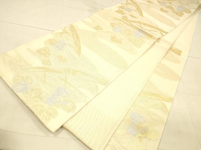 平和屋着物＊夏物　六通柄袋帯　風衣　流水籬蔦の葉文　金銀糸　正絹　逸品　DAAV3882cm
