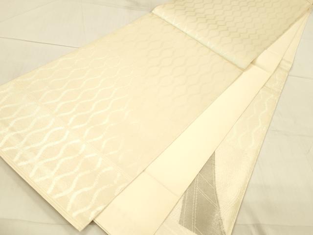 平和屋着物＊夏物　太鼓柄袋帯　流水舟文　銀糸　正絹　逸品　DAAV3889cm
