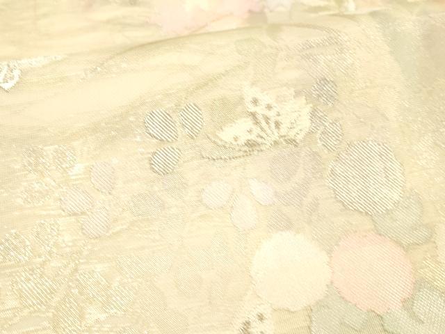 平和屋着物＊夏物　六通柄袋帯　花蝶文　金銀糸　正絹　逸品　DAAV3899cm