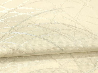 平和屋着物＊夏物　六通柄袋帯　草葉文　銀糸　正絹　逸品　DAAV3908cm