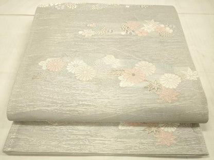 平和屋着物＊夏物　六通柄袋帯　すず風　草花文　金銀糸　正絹　逸品　DAAV3944cm