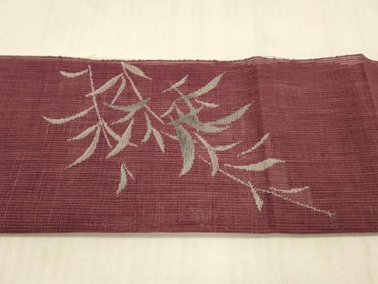 平和屋着物＊夏物　八寸名古屋帯　草葉文　蟹　銀糸　DAAV3999cm