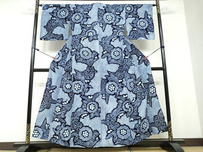 平和屋着物∴夏物 浴衣 有松鳴海絞り 舞花文 綿 逸品 DAAV4025ud