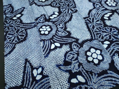 平和屋着物∴夏物 浴衣 有松鳴海絞り 舞花文 綿 逸品 DAAV4025ud