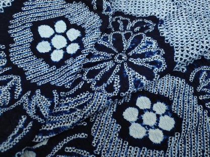 平和屋着物∴夏物 浴衣 有松鳴海絞り 舞花文 綿 逸品 DAAV4025ud