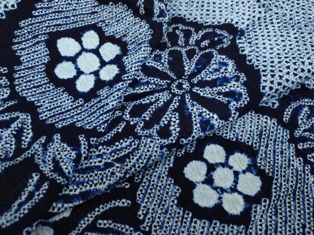 平和屋着物∴夏物 浴衣 有松鳴海絞り 舞花文 綿 逸品 DAAV4025ud