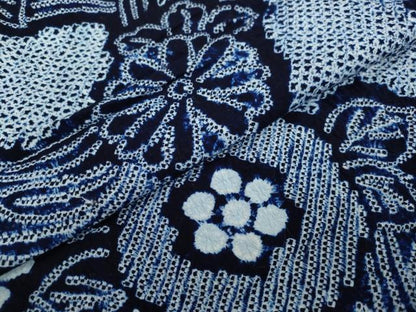 平和屋着物∴夏物 浴衣 有松鳴海絞り 舞花文 綿 逸品 DAAV4025ud
