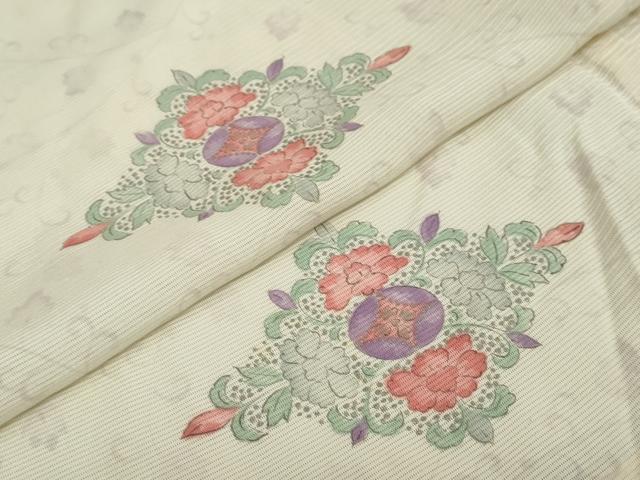 平和屋着物＊夏物 小紋 絽 草花文 正絹 逸品 DAAV4155ud