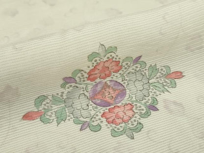平和屋着物＊夏物 小紋 絽 草花文 正絹 逸品 DAAV4155ud