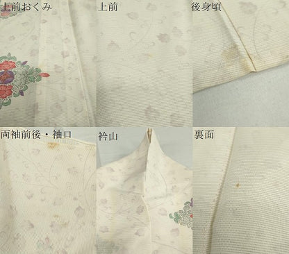 平和屋着物＊夏物 小紋 絽 草花文 正絹 逸品 DAAV4155ud