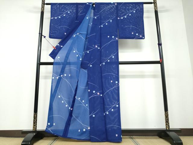 平和屋着物＊夏物 小紋 絽 抽象文様 洗える着物 DAAV4224ud