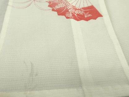平和屋着物＊夏物　小紋　絽　扇面草花文　洗える着物　DAAV4302ud
