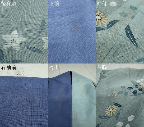 平和屋着物▽訪問着　単衣　無双　紗袷　紋紗×紗　流水草花文　金銀彩　正絹　逸品　DAAV4482ud