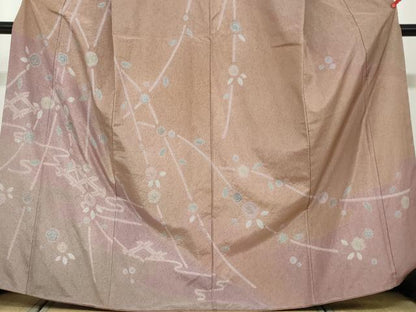 平和屋着物●訪問着 絞り 枝花文 金彩 正絹 逸品 DAAV4833ud