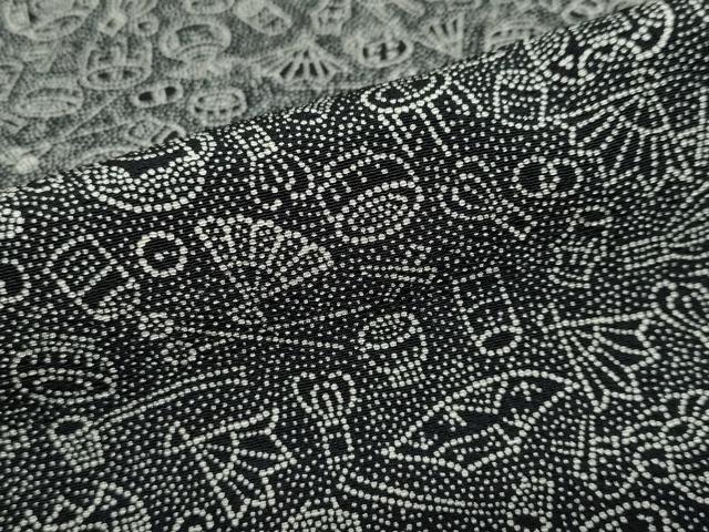平和屋着物●江戸小紋 宝尽くし文 黒地 正絹 逸品 DAAV4839ud
