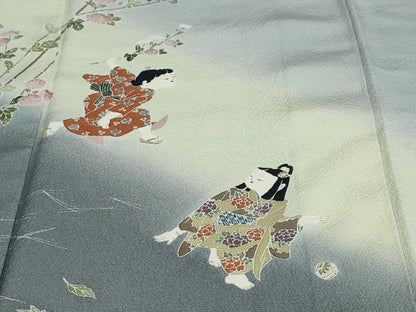 平和屋着物●訪問着　友禅　作家物　童子遊び　暈し染め　正絹　逸品　DAAV4857ud