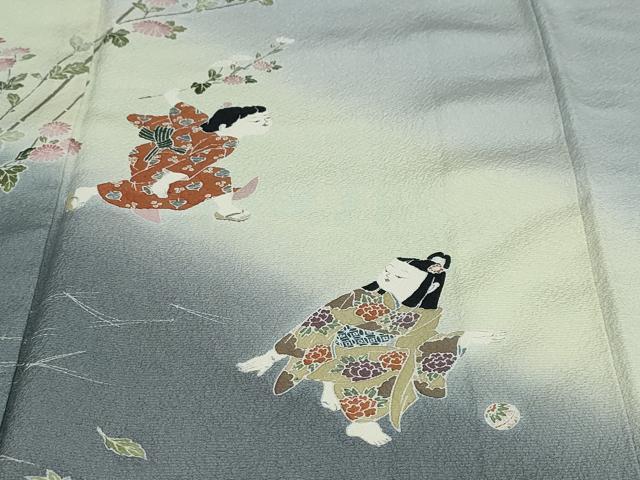 平和屋着物●訪問着　友禅　作家物　童子遊び　暈し染め　正絹　逸品　DAAV4857ud