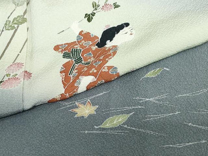 平和屋着物●訪問着　友禅　作家物　童子遊び　暈し染め　正絹　逸品　DAAV4857ud