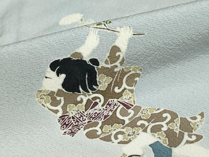 平和屋着物●訪問着　友禅　作家物　童子遊び　暈し染め　正絹　逸品　DAAV4857ud