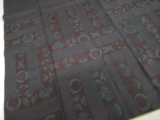 平和屋着物●訪問着　紬地　切嵌草花丸文　さが美扱い　正絹　逸品　DAAV4864ud