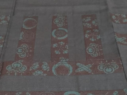 平和屋着物●訪問着　紬地　切嵌草花丸文　さが美扱い　正絹　逸品　DAAV4864ud