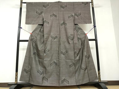 平和屋着物●本場大島紬　9マルキ　草花文　正絹　逸品　未使用　DAAV4875ud