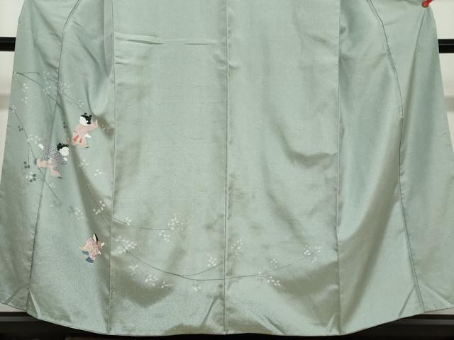 平和屋着物●訪問着 紬地 童子遊び 正絹 逸品 DAAV4878ud