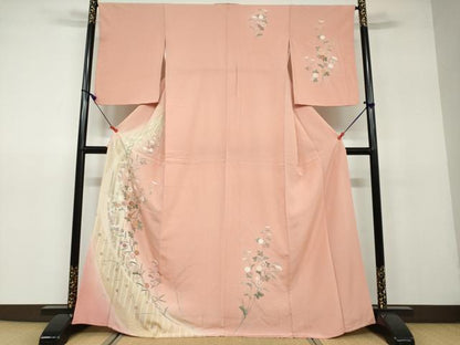 平和屋着物●訪問着　草花文　暈し染め　金彩　正絹　逸品　DAAV4880ud