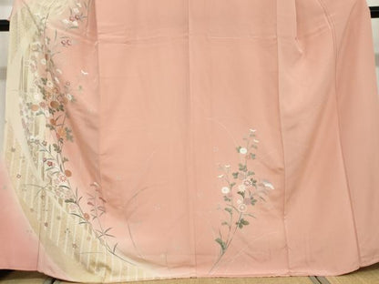 平和屋着物●訪問着　草花文　暈し染め　金彩　正絹　逸品　DAAV4880ud