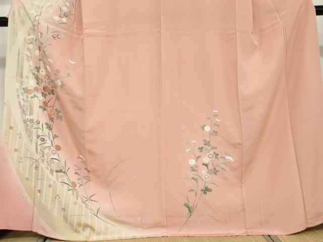 平和屋着物●訪問着　草花文　暈し染め　金彩　正絹　逸品　DAAV4880ud