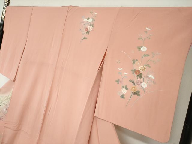 平和屋着物●訪問着　草花文　暈し染め　金彩　正絹　逸品　DAAV4880ud