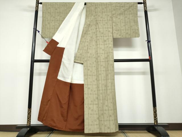 平和屋着物●上質な紬 絣文様 正絹 逸品 DAAV4888ud